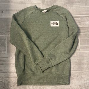 Green and brown Northface crew neck